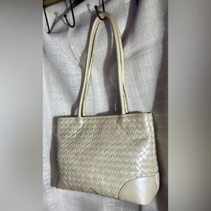 Bottega Veneta Intrecciato Woven Leather Tote Bag Beige